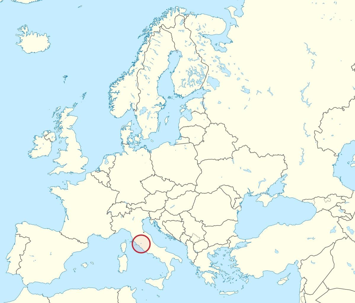 Карта Ватикан Европе